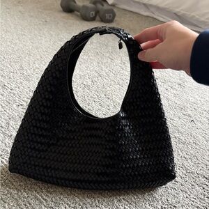 Black MANGO leather black handbag